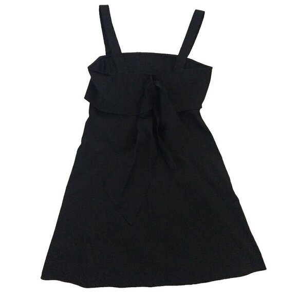 Theory Drape Back Dress Size 10 Black Linen Blend Stretch Sleeveless Fit & Flare - Picture 14 of 14